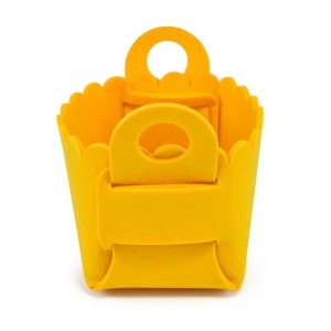 Felt storage cartoon image yellow light coffee color home storage box detachable and convenient to carry