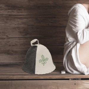 Custom Thick Wool Sauna Hat (2-3mm) with Carry Handle