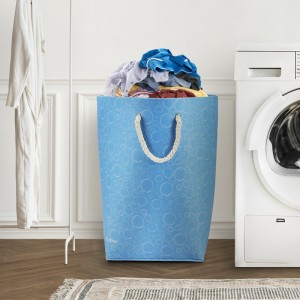 Washing machine mockup psd in a minimal laundry room interior de