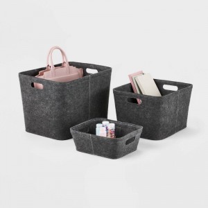 BSCI household pet felt storage basket felt storage bin