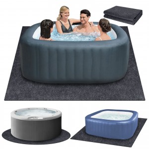 80″ Square Round Washable Absorbent Felt Hot Tub Mat with Waterproof Oilproof Non Slip Backing