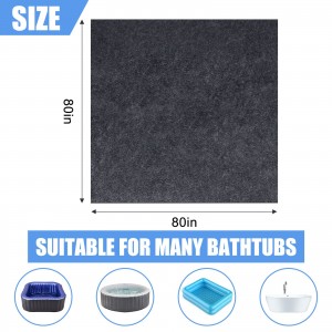 80″ Square Round Washable Absorbent Felt Hot Tub Mat with Waterproof Oilproof Non Slip Backing