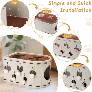 Cute Popular Acoustic Panel Cat Bed – Felt Cat Cave, Warm Durable New Design Pet House for Cats & Puppies