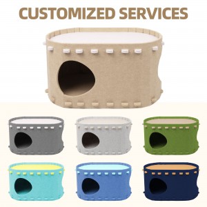 Multi Color Acoustic Panel Cat Bed – Warm Cozy Felt Cat Cave, Popular Eco-friendly Pet House for Indoor Cats