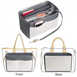 Multi-pocket Cosmetic Bag Felt Insert Bag Organizer