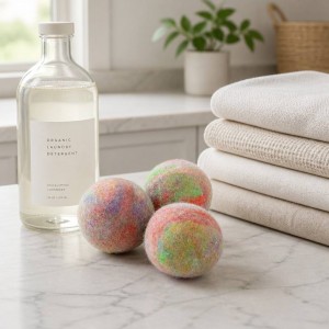 Wholesale Handmade Shaped Household Cleaning Tools & Accessories Natural Reusable Laundry White Woolen Felt Dryer Ball