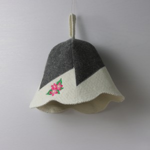 Sauna Hat Flower 100% Wool Felt Embroidered Head Protection from Heat