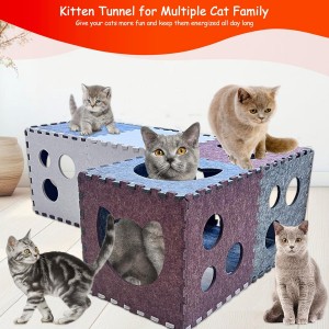 Durable Acoustic Panel Cat Bed – Cute Felt Cat Cave House, Eco-friendly Warm Pet Bed for Indoor Cats & Pet Supplies