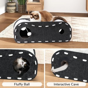 Warm Cozy Acoustic Panel Cat House – Felt Cat Cave Bed, New Eco-friendly Cute Pet Nest for Indoor Cats