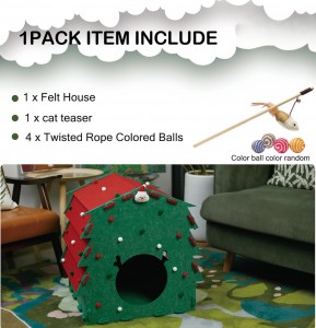 Eco-friendly Acoustic Panel Cat Bed – Fashionable Felt Cat Cave, New Design Durable Pet House for Indoor Cats & Dogs