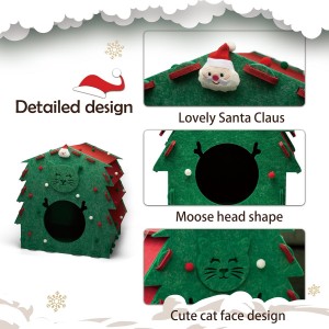 Eco-friendly Acoustic Panel Cat Bed – Fashionable Felt Cat Cave, New Design Durable Pet House for Indoor Cats & Dogs