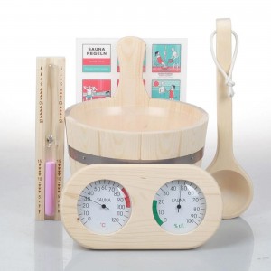 Direct Manufacturer New Popular Sauna Sets Sauna Accessory Sets Spa Bucket Sand Timer 4 Piece