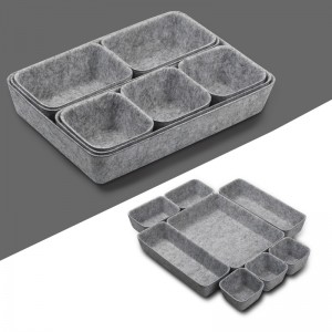 8PC Felt Drawer Organizer Storage Bin Office Drawer Dividers Container Desk Organizer