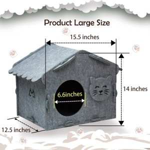Durable Acoustic Felt Cat Cave – New Acoustic Panel Cat Bed, Eco-friendly Cute Pet House for Indoor Cats & Dogs