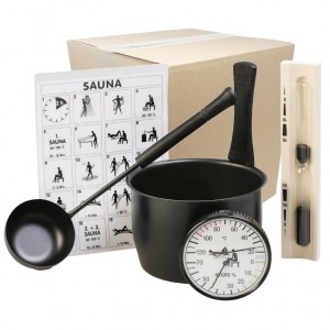 Aluminum Sauna Bucket Ladle Sauna Thermometer and Hygrometer Accessories for Sauna Room