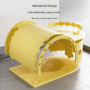 Warm Acoustic Panel Cat Bed – Eco Wool Felt Pet Cave, Cute & Comfortable