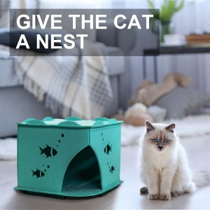 Sustainable Acoustic Panel Cat Bed – Felt Cat Cave, New Design Warm Pet House for Indoor Puppies & Multi Color