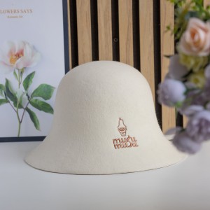 [Copy] Wholesale Custom Logo Japan Banya Wool Felt Sauna Sweat Sauna Hat with Hanging Hoop Custom Logo