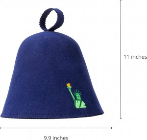 100%Merino Wool Sauna Hat with Elegant Embroidery and Accept Customized Logo and Color Which Used in Bathroom and Sauna Room