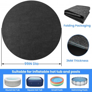 Hot Selling Large Round Washable Waterproof Oilproof Backing Felt Hot Tub Mat