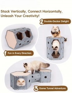 Customized Acoustic Felt Panel Cat Bed – Popular Warm Cat Cave, Cozy Pet House for Indoor Cats Multi Color Pet Supplies