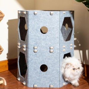 Customized Acoustic Felt Panel Cat Bed – Popular Warm Cat Cave, Cozy Pet House for Indoor Cats Multi Color Pet Supplies