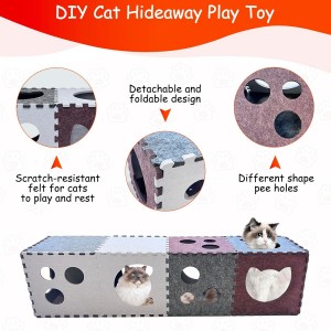 Durable Acoustic Panel Cat Bed – Cute Felt Cat Cave House, Eco-friendly Warm Pet Bed for Indoor Cats & Pet Supplies