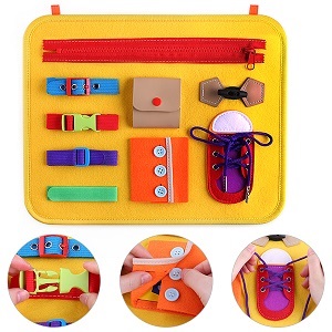 Baby Basic Skills Activity Board Preschool Educational Learning Toys Fine Motor Montessori Sensory Boar