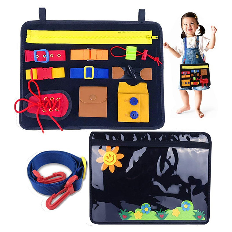 Kids Montessori Toys Busy Board Buckle Training Educational Sensory Board B1A 