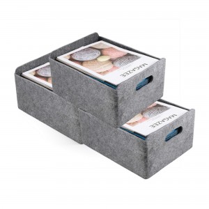 FELT  customized  material storage  felt 3 pcs basket bin set