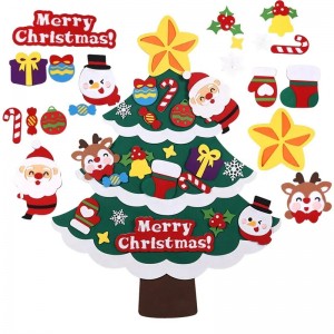 Hot Selling Products Tree Diy Wall Hanging Toys Felt Indoor Xmas Ornament Eco Friendly Christmas Decorations