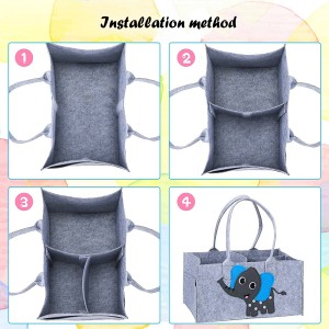 Multi-functional felt baby Caddy Newborn Nappy Changing diapers bag