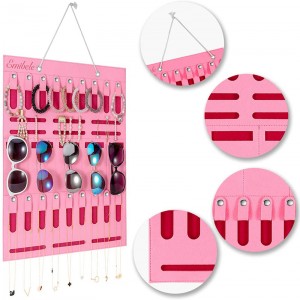 Hanging Jewelry Display Organizer Multi-Functional Closet Jewelry Storage Soft Felt Sunglasses Organizer Wall Mount Jewelry Hold