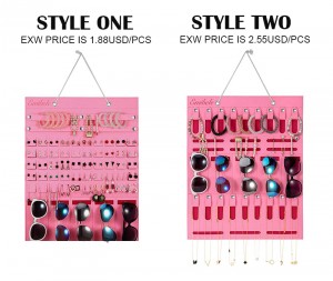 Hanging Jewelry Display Organizer Multi-Functional Closet Jewelry Storage Soft Felt Sunglasses Organizer Wall Mount Jewelry Hold