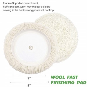 Single-Sided Wool Polishing Pad 7 Inch  With Backer Pad Disc for Polishing Car Bodies