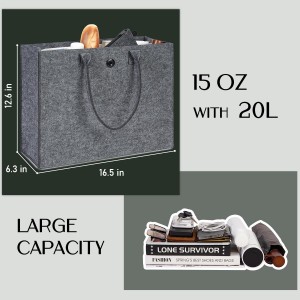 Large Capacity Durable Storage Tote Bag Felt Bag with Handles Felt Handbag