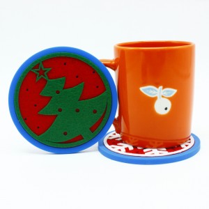 Christmas Felt silicone coaster