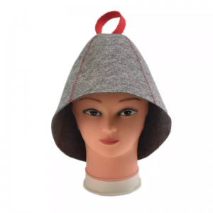 Wholesale russia bath popular high top quality grey custom banya wool sauna hat