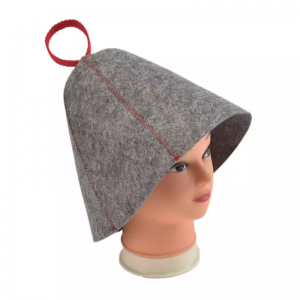 Wholesale russia bath popular high top quality grey custom banya wool sauna hat