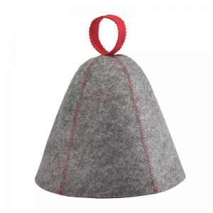 Wholesale russia bath popular high top quality grey custom banya wool sauna hat