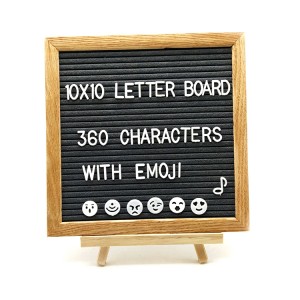 Durable Wooden Black Changeable Letter Board Felt With Stand