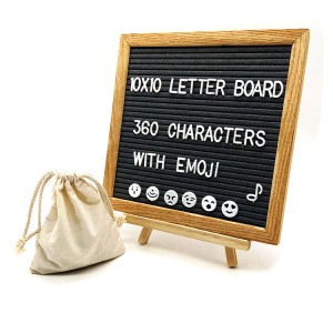 Durable Wooden Black Changeable Letter Board Felt With Stand