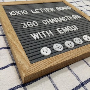 Durable Wooden Black Changeable Letter Board Felt With Stand