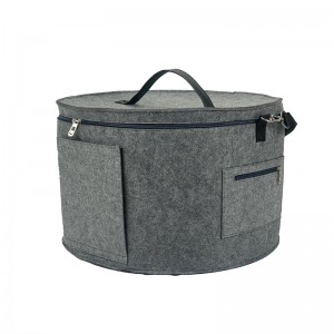 Felt Hat Box Basket with Pocket
