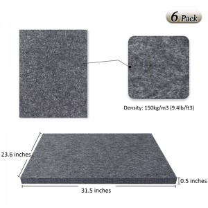 6 Pack Self-adhesive Muti-functional Grey Acoustic Absorbing Panels China Outdoor For Home Theater