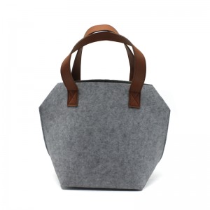 Wholesale eco promotional custom hand made polyester felt carry shopping tote gift bag woman