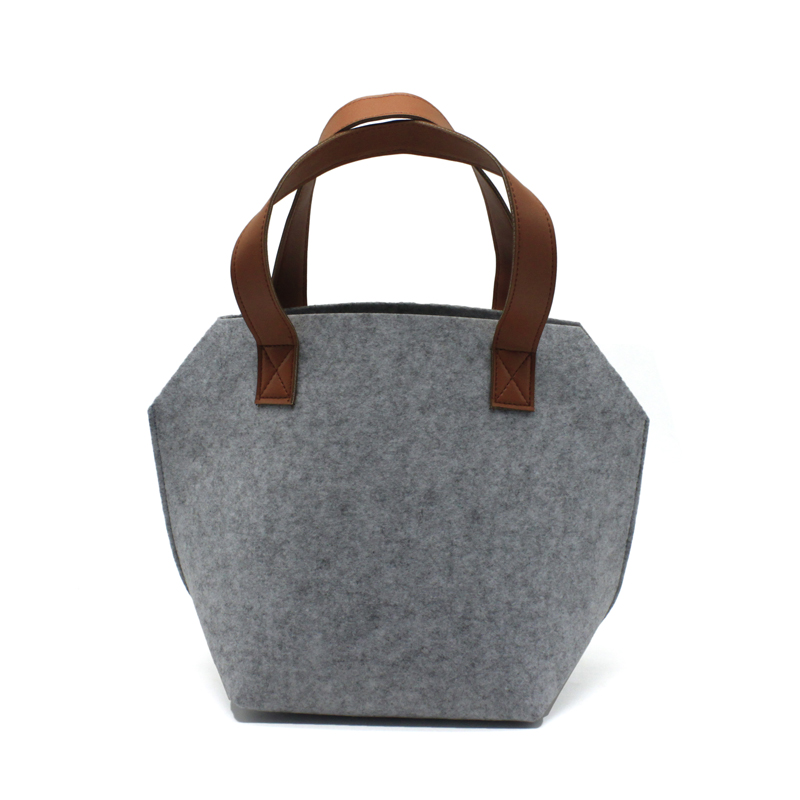 Wholesale eco promotional custom hand made polyester felt carry shopping tote gift bag woman Featured Image
