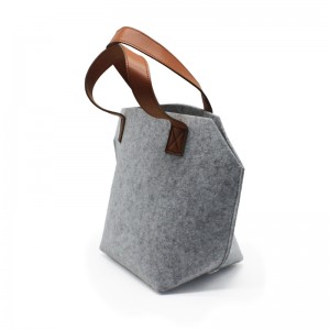 Wholesale eco promotional custom hand made polyester felt carry shopping tote gift bag woman