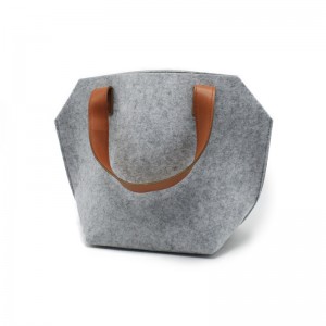 Wholesale eco promotional custom hand made polyester felt carry shopping tote gift bag woman