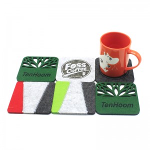 Premium Custom Cup Coaster Polyester Felt Cup Coasters for Drinks